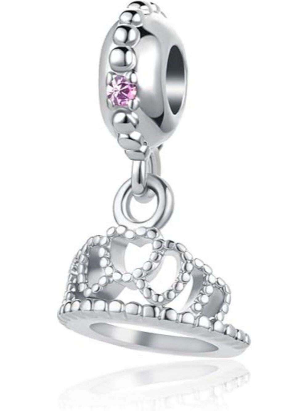 June Birthstone Princess Queen Crown Charm For Pandora Bracelets Jewelry